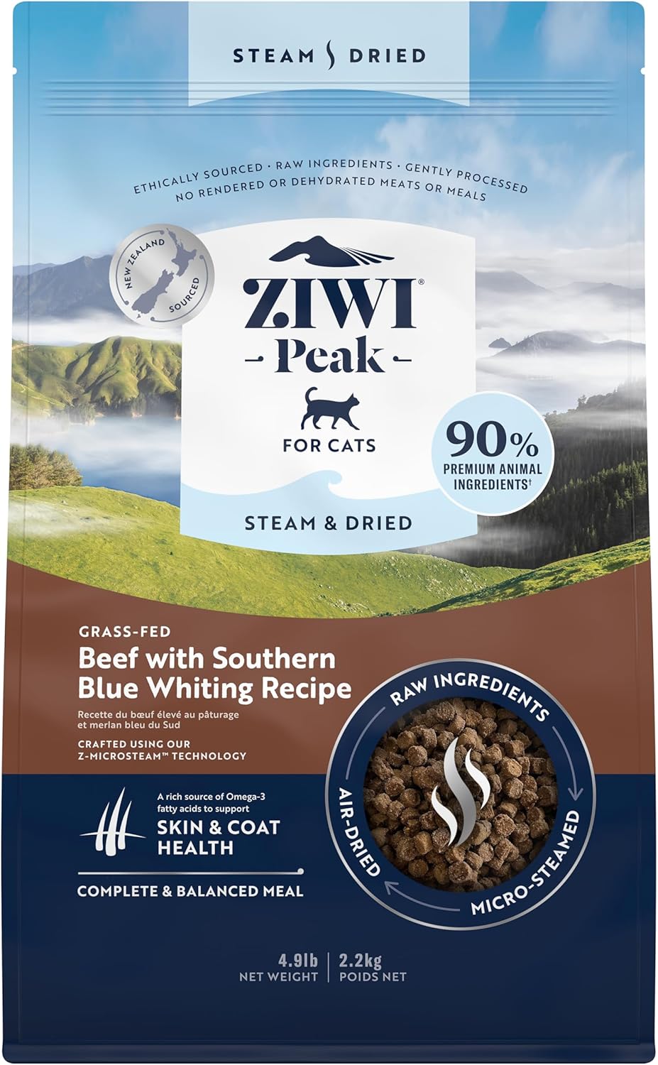 ZIWI Peak Steam & Dried Cat Food for Healthy Skin & Coat