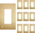 Screwless Decorator Wall Plate Brushed Gold 1-Gang - Child Safe