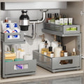 Under Sink Organizer 2-Tier Pull Out Drawer - Smooth Ball-Bearing