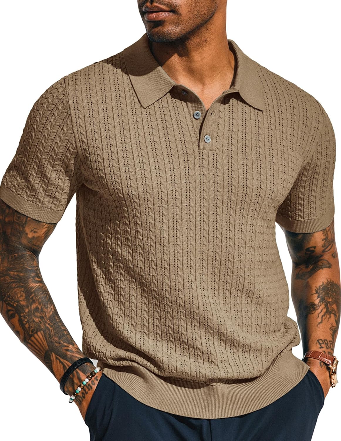 PJ PAUL JONES Mens Knit Polo Shirt for Stylish Comfort