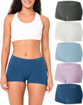 BAMBOO COOL Women's Boyshort Panties Seamless Mid Waist (Style 1Y7X)