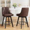 Swivel Bar Stools with Backs for Kitchen Island, Set of 2