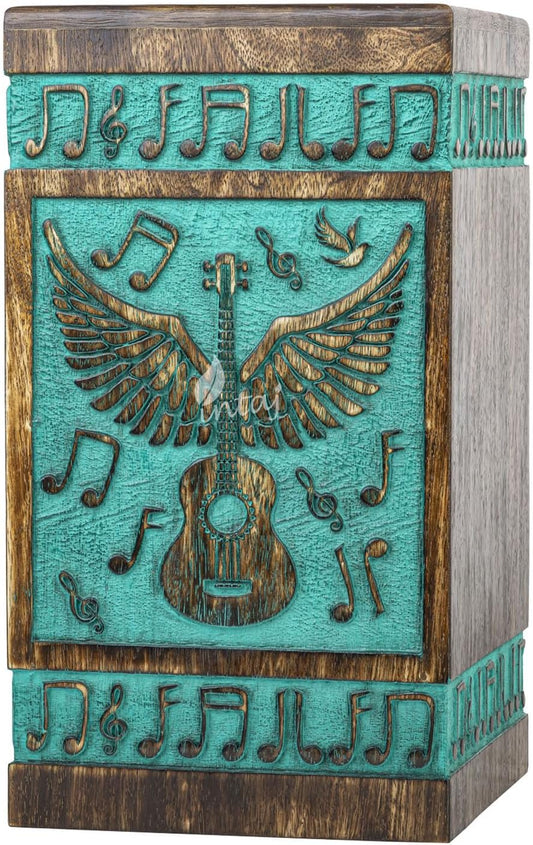 INTAJ Rosewood Guitar Wings Urn for Elegant Memorials