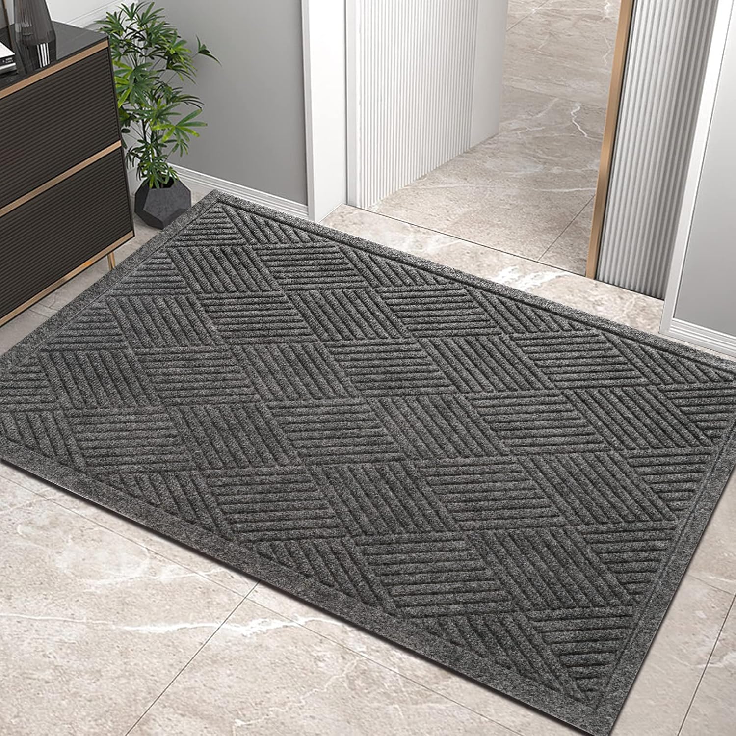 Sturdy Front Door Mat for Indoor Outdoor Use, Non-Slip Design