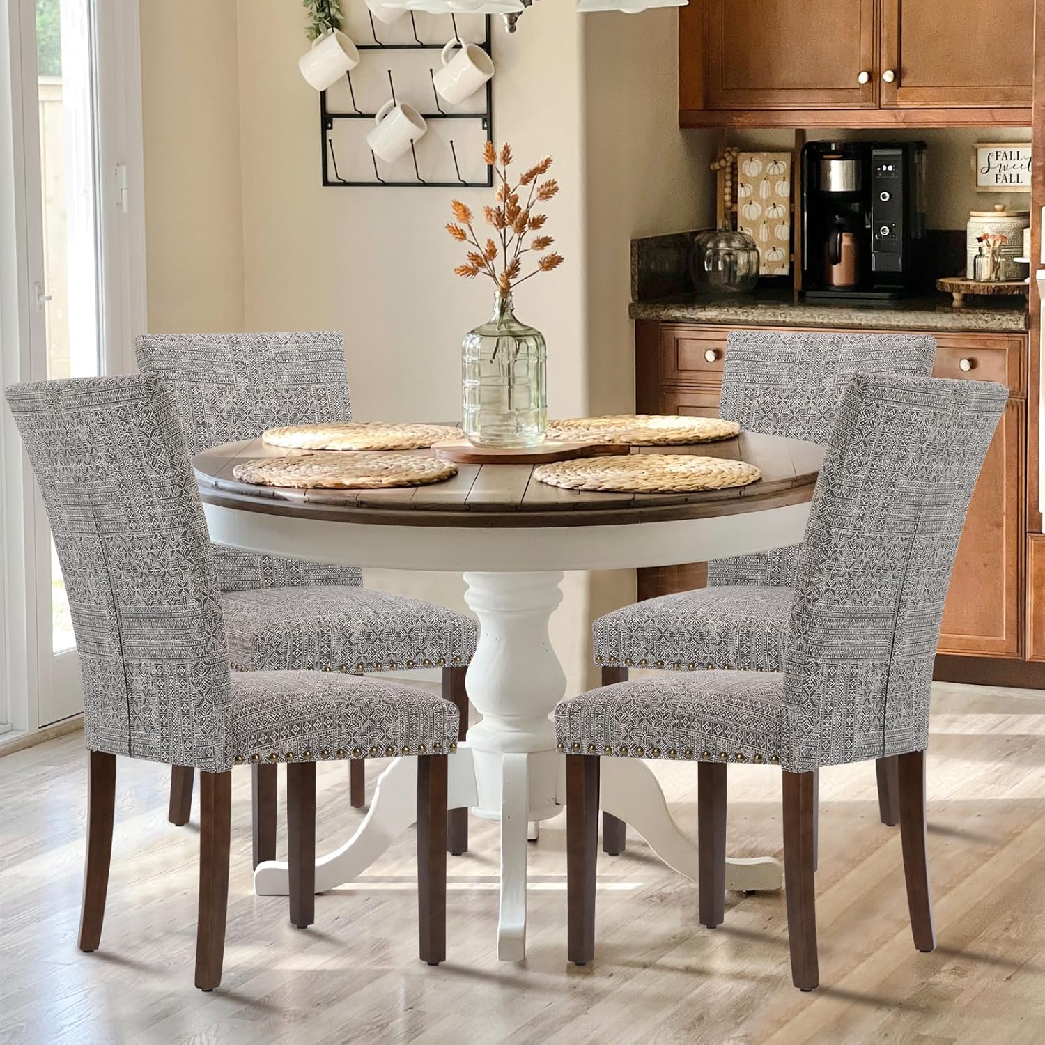 COLAMY Upholstered Parsons Dining Chairs Set of 4 for Dining