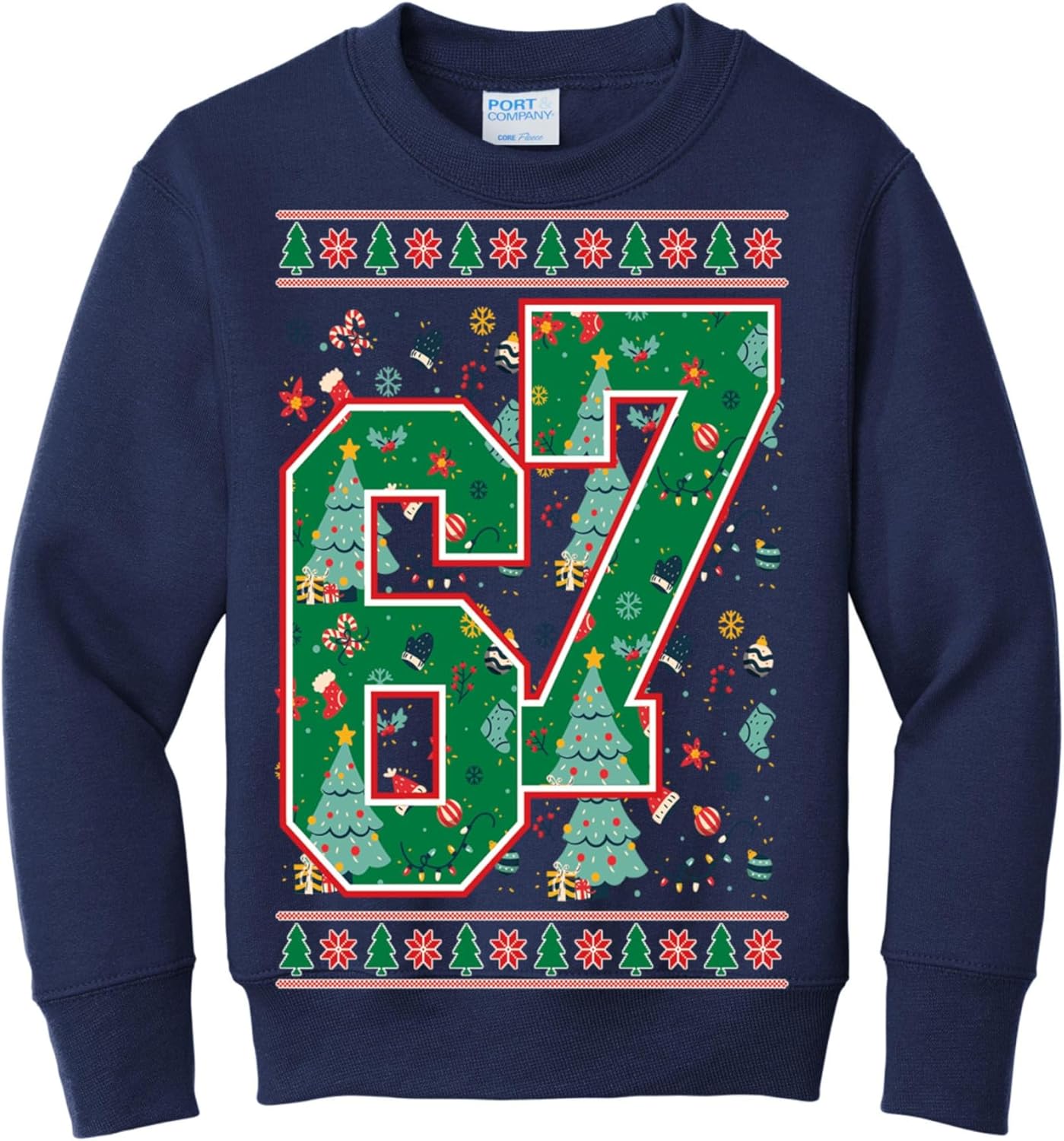 Funny Christmas Sweater for Kids - Ugly Santa Crewneck Sweatshirt