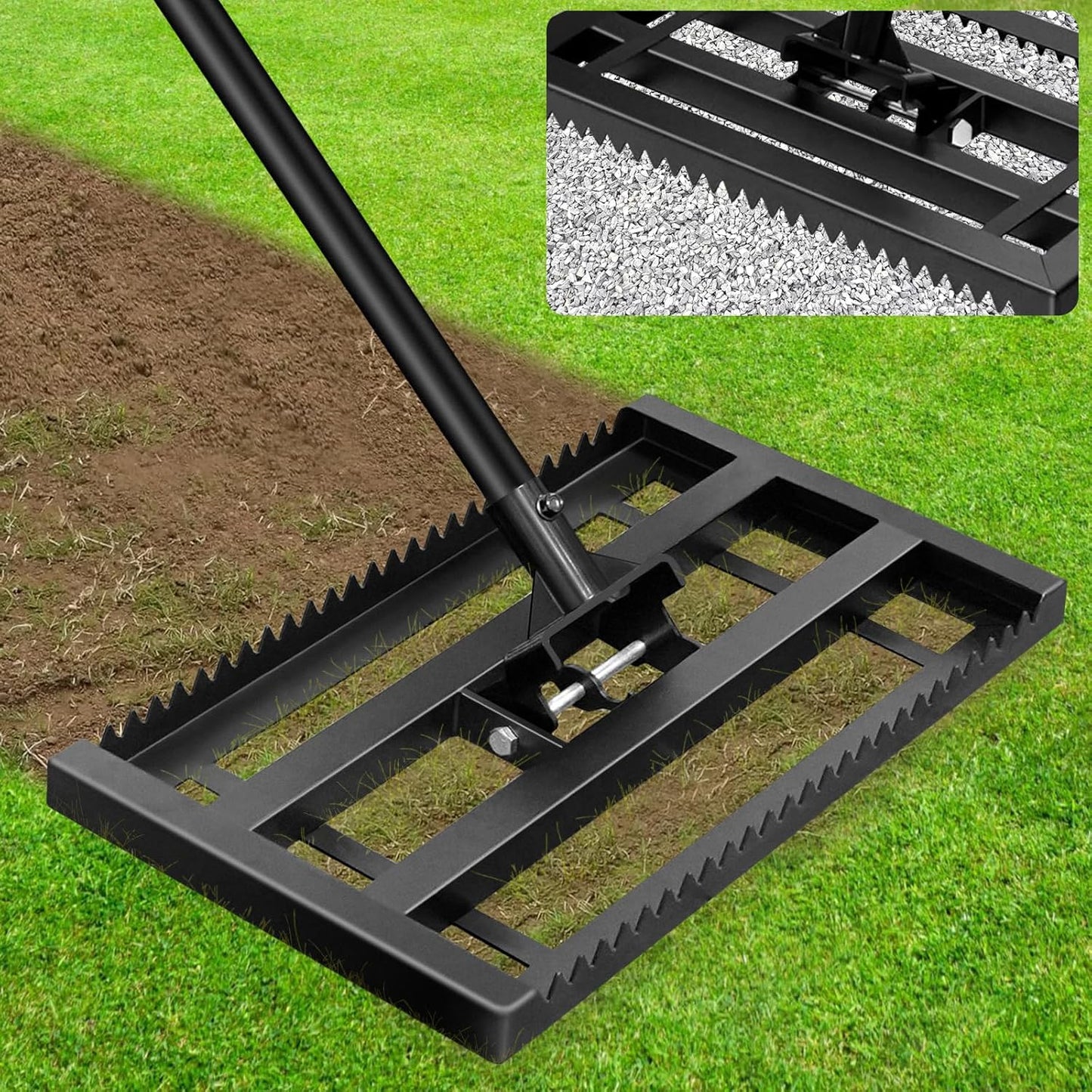 Lawn Leveling Rake Heavy Duty Tool for Smooth Soil and Grass