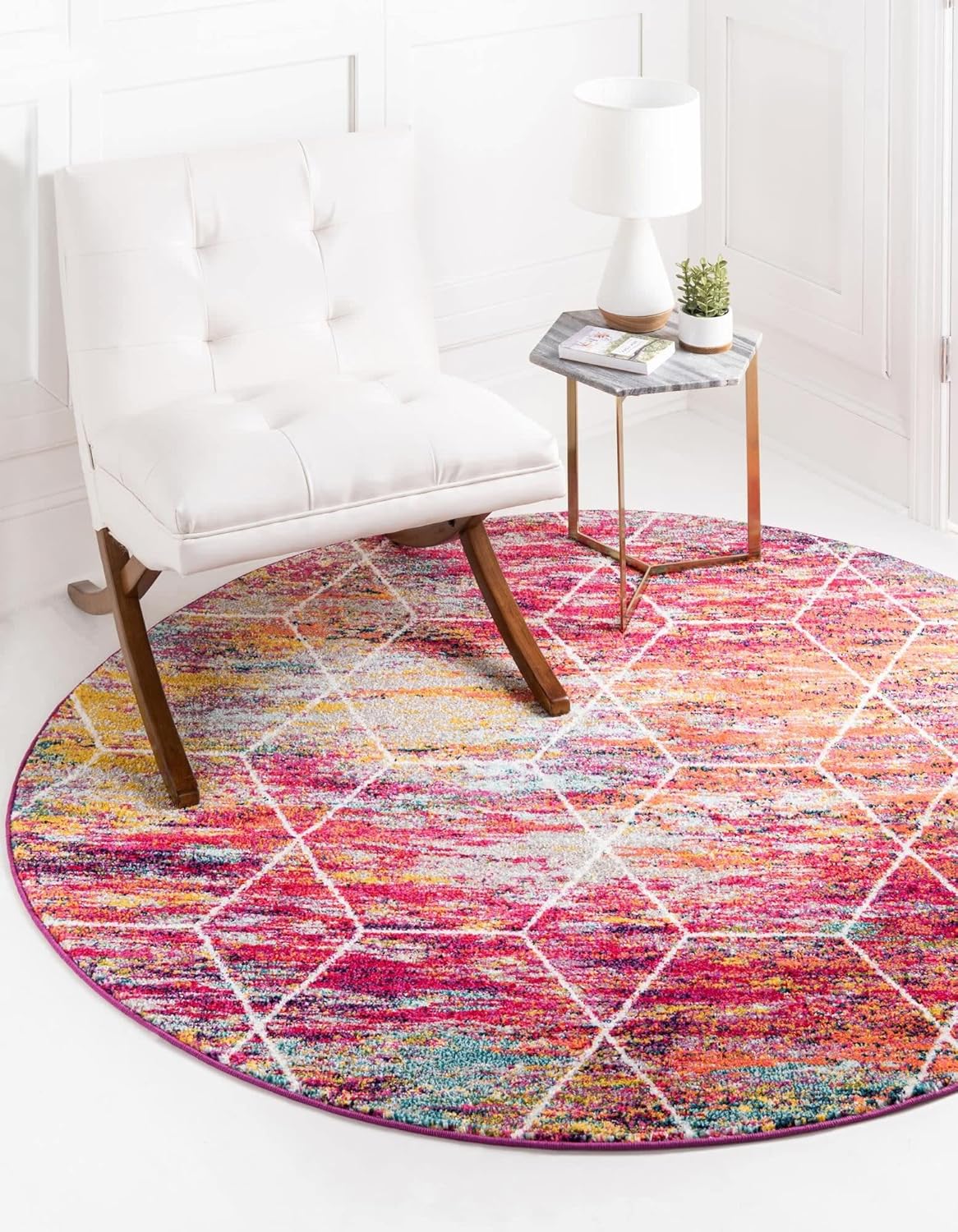 Unique Loom Trellis Frieze Collection Area Rug - Geometric Design