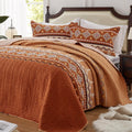 Quilt Set Full/Queen 3-Piece Oversized Quilt Set - Bohemian Burnt