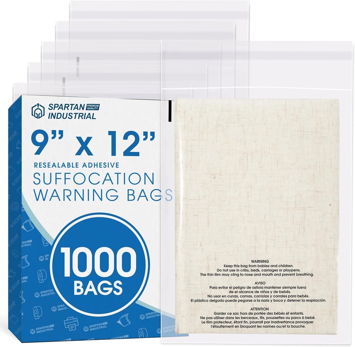 Self Seal Clear Poly Bags - 9 X 12 for Shipping & Packaging