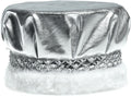 Royal Metallic Crown Sequin Band with Black Faux Fur - 6 1/2 in