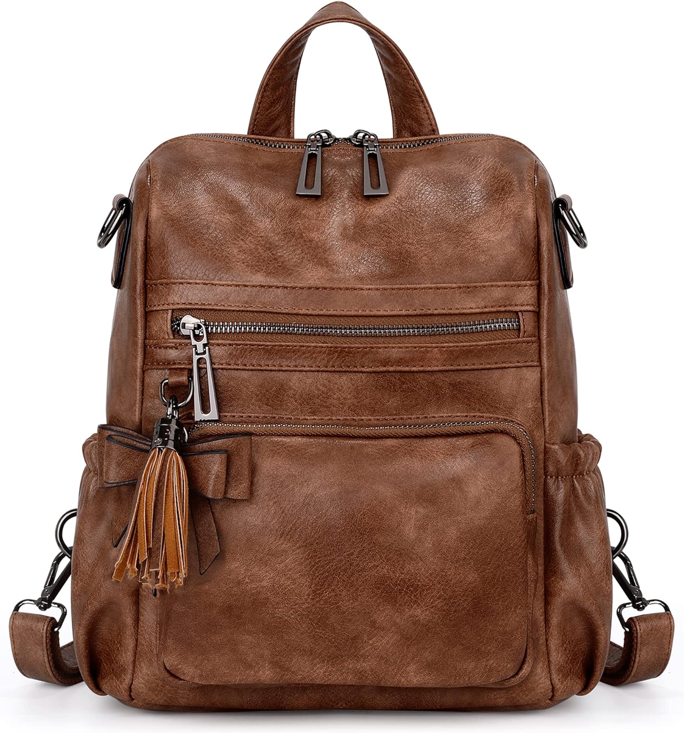 UTO Women Backpack Purse Leather Vegan Fashion Rucksack Bag
