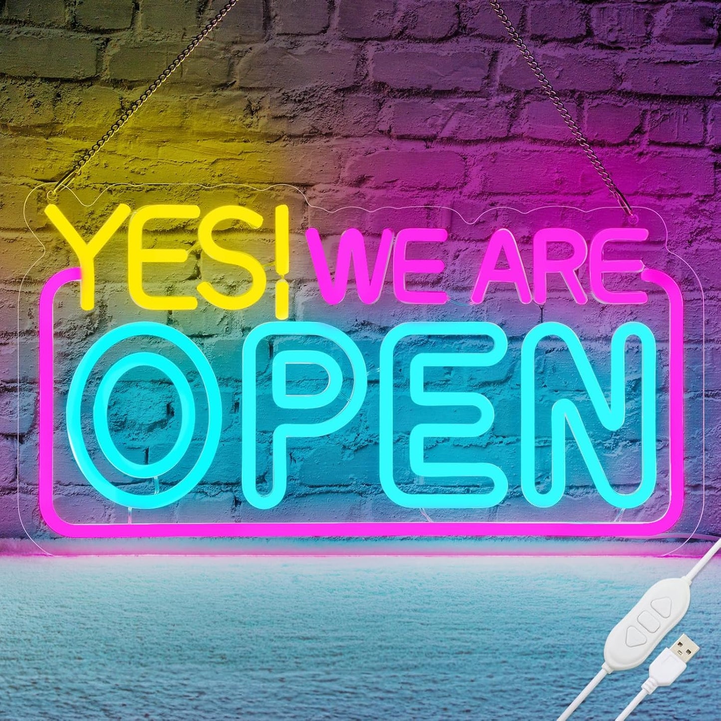 Bright Dimmable LED Open Neon Sign for Business Window Display