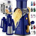 Rotary Cheese Grater with 5 Blades and Reinforced Suction - Easy Hand