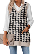 Zeagoo Women's Sweater Vest 2025 Oversized Sleeveless V Neck