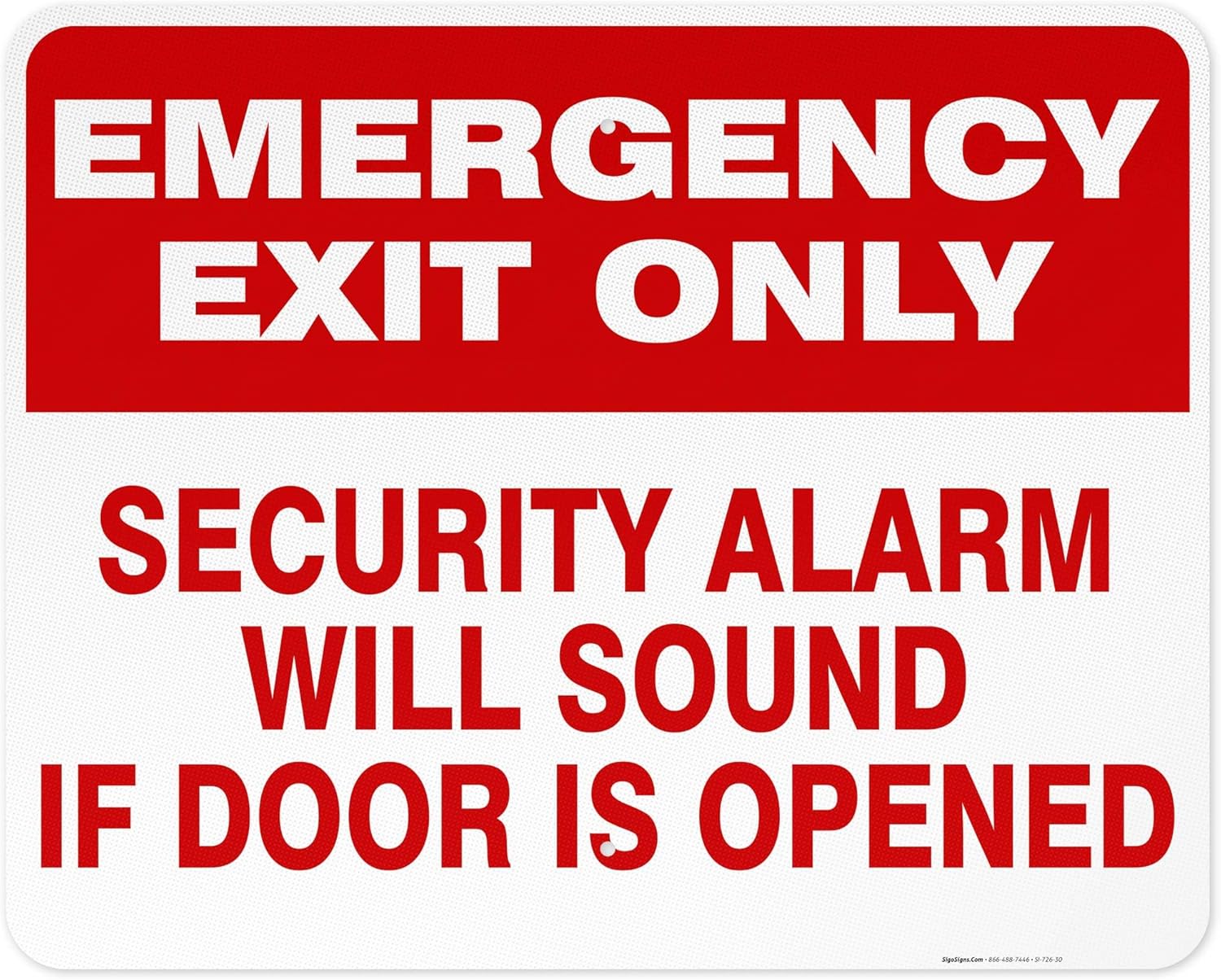 Emergency Exit Only Sign with Security Alarm, 24x30 in Reflective