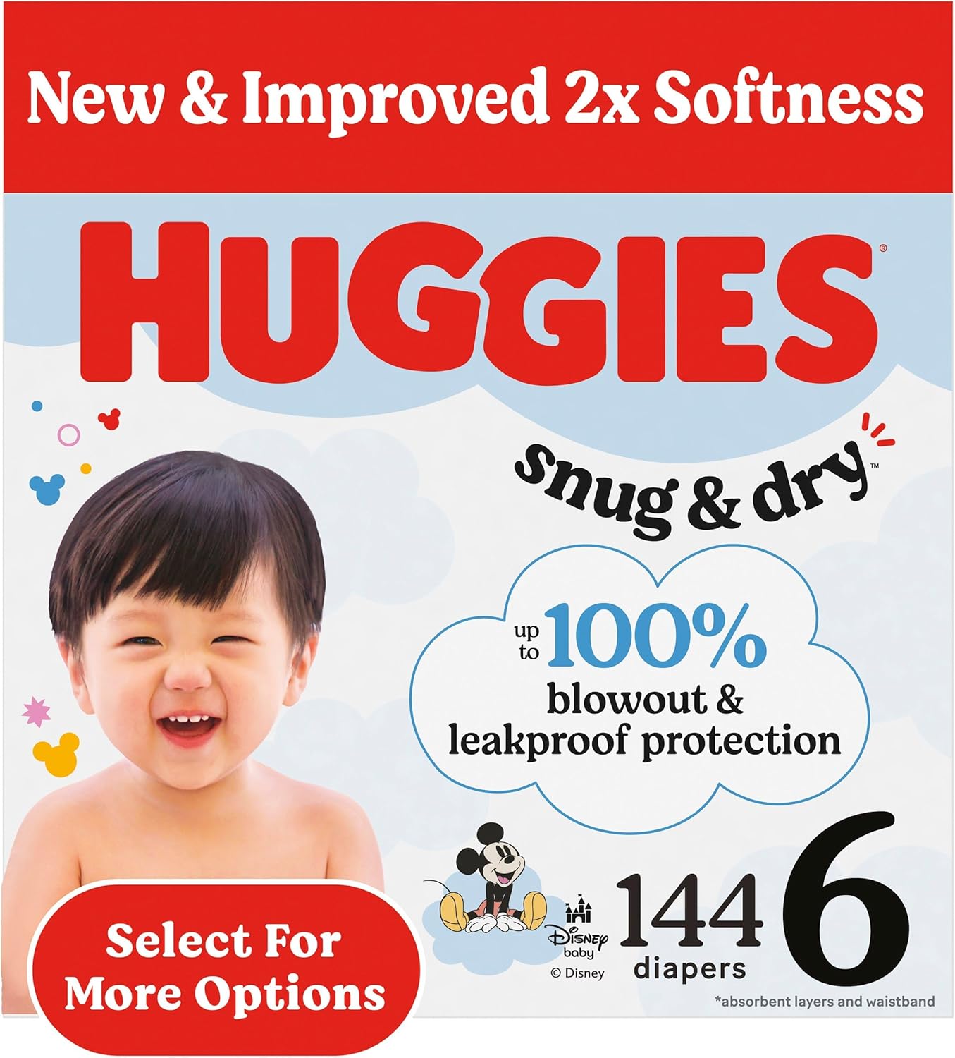 Huggies Size 6 Diapers - 144 Count for Dry & Happy Babies