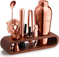 Mixology Bartender Kit 10-Piece Bar Tool Set - Dark Bamboo Stand