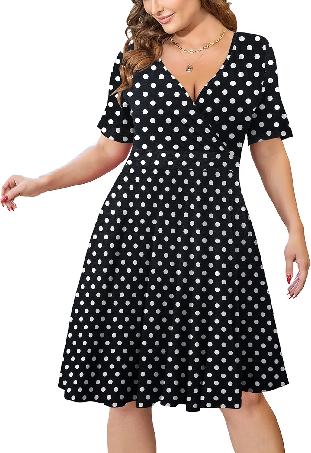 Plus Size Dresses for Women with Pockets - Casual Swing Style