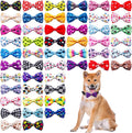 Paw Bone Printed Dog Bow Ties 50pc Set - Collar Slide Charms