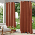 RYB HOME Windproof Outdoor Curtains 52 x 108, 2 Panels - Terracotta
