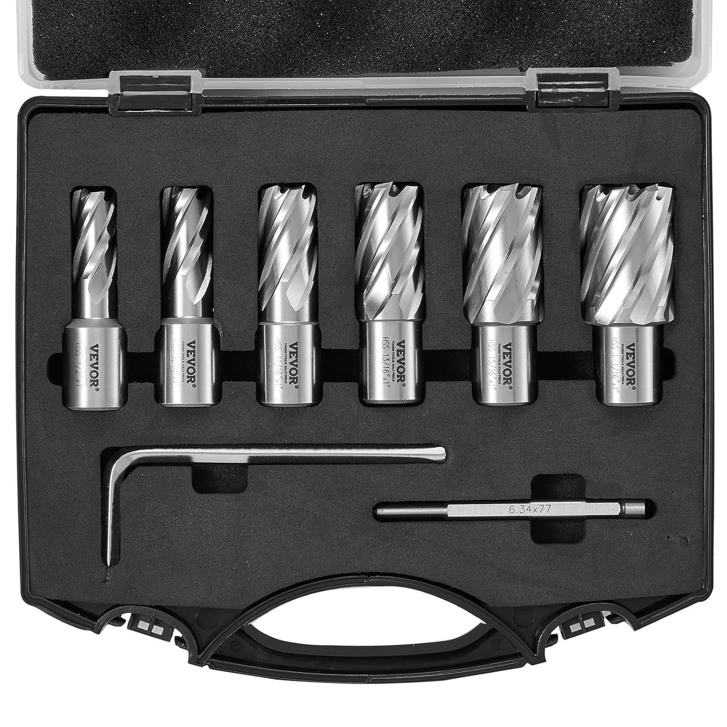 VEVOR Annular Cutter Set for Magnetic Drills - 6 pcs High-Speed Steel