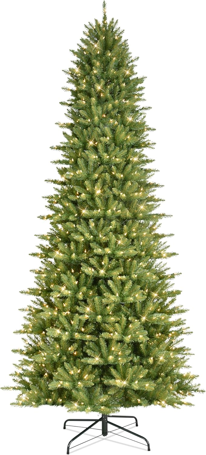 9ft Pre-Lit Slim Fraser Christmas Tree with 800 Clear Lights