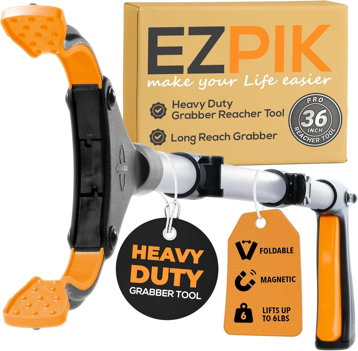 EZPIK Pro 36in Flexible Folding Grabber Tool for Seniors