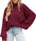 Women's Fall Oversized Pullover Sweater - Cozy Cable Knit Top