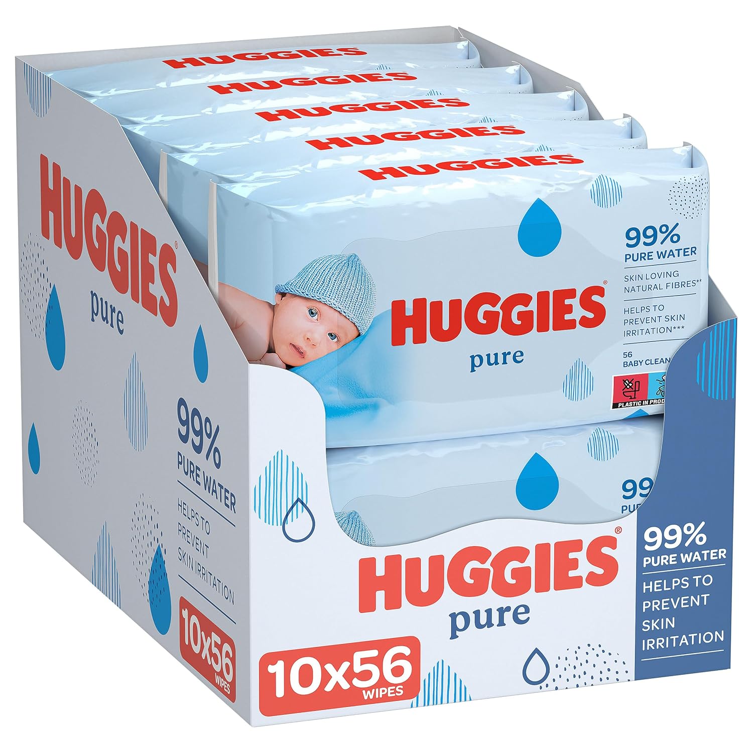Huggies Pure Baby Wipes - 560 Gentle Cleansing Wipes