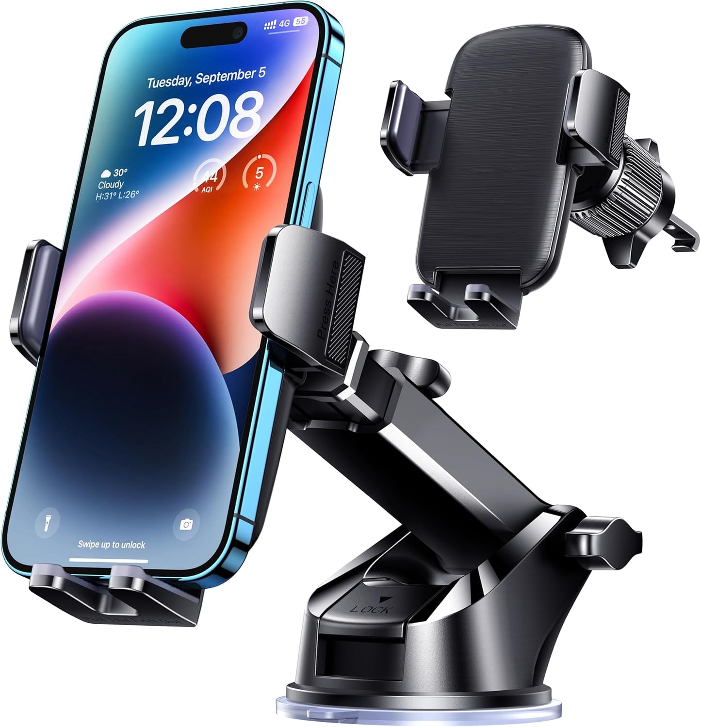 TICILFO Universal Car Phone Mount - Secure Any Phone!