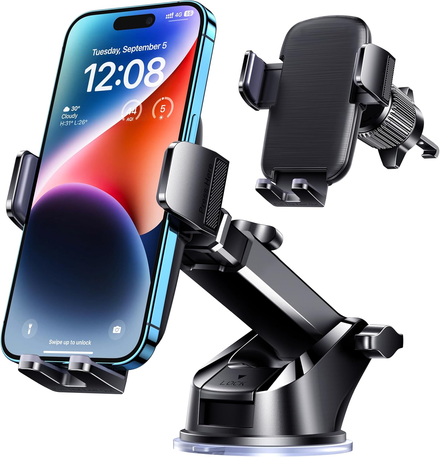 TICILFO Universal Car Phone Mount - Secure Any Phone!