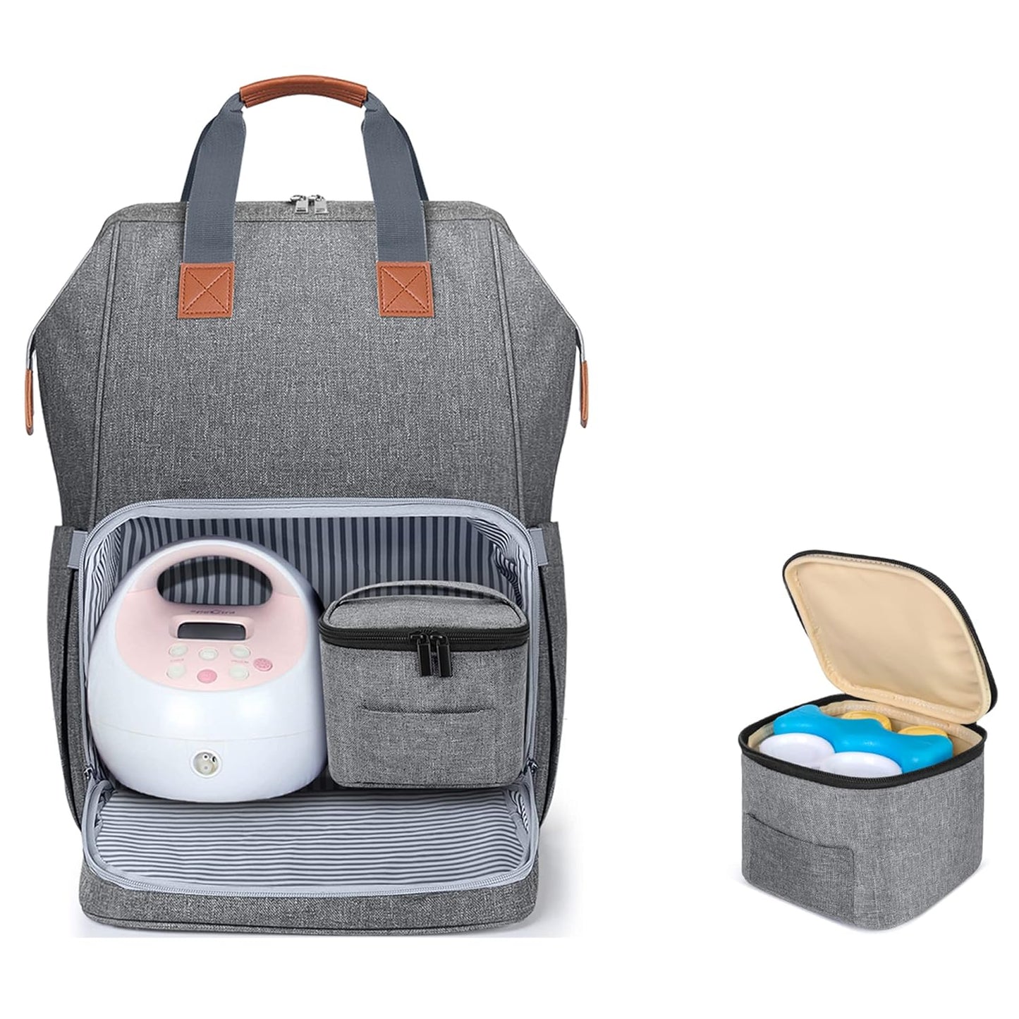 LUXJA Breast Pump Bag with Cooler for Working Mothers