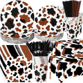 452 Pcs Cow Print Party Decorations for Western Celebrations