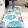 Teal Kitchen Mats Set of 2 Cushioned Anti Fatigue Mats - Comfort