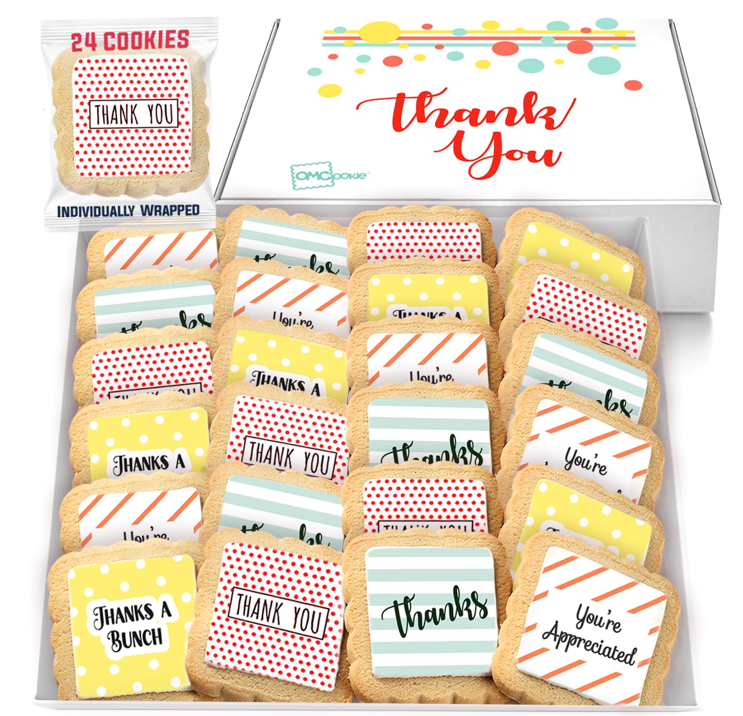 Thank You Cookies 24 Pack - Perfect Appreciation Gifts for All