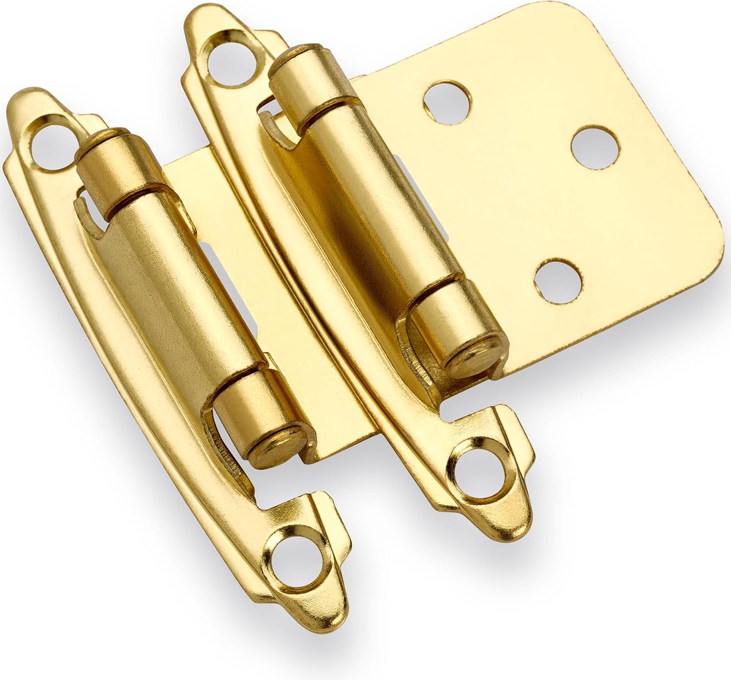 Decobasics 1/2 Overlay Brushed Gold Cabinet Hinges for Kitchens