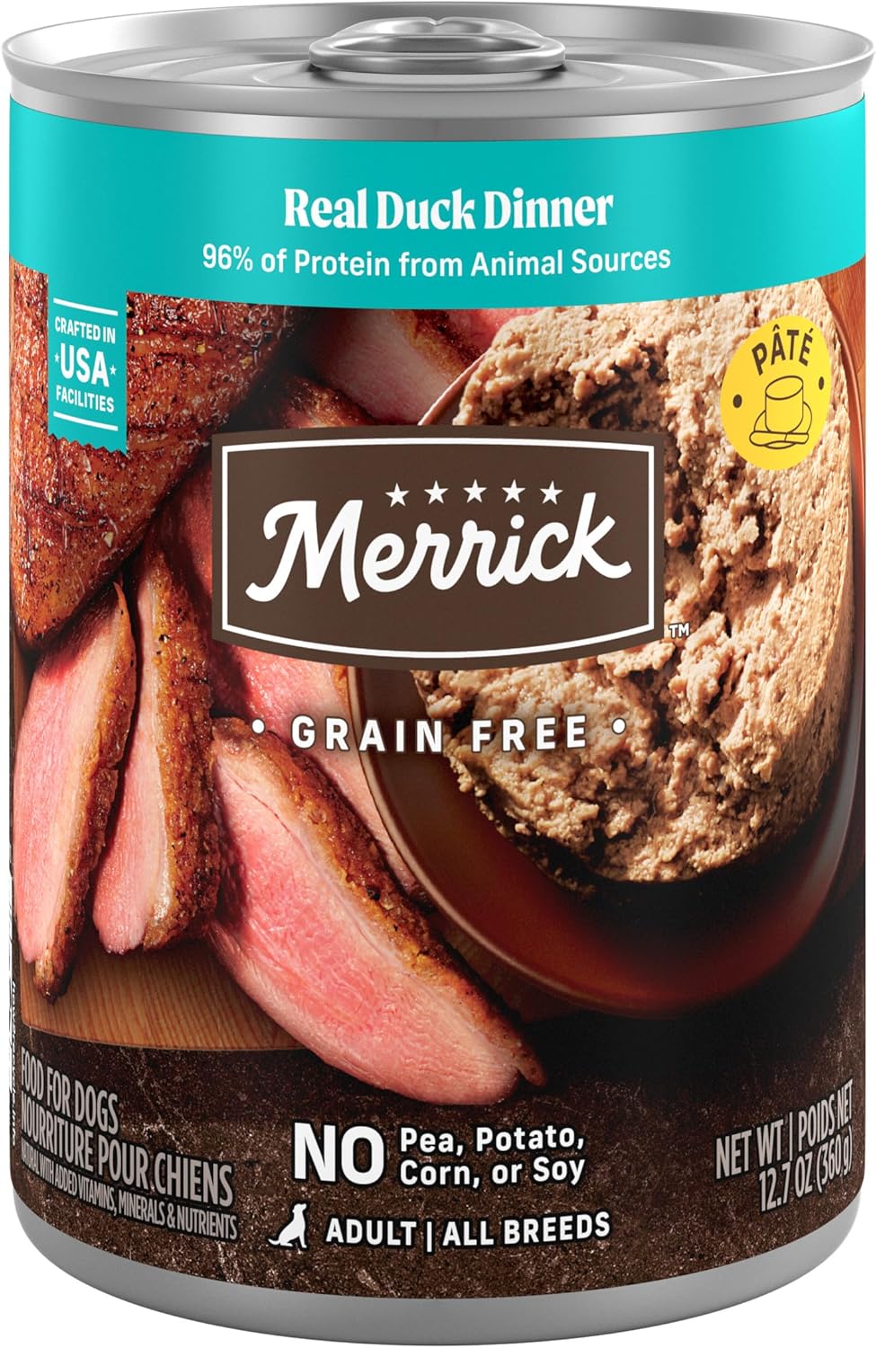 Merrick Grain Free Real Duck Dinner Canned Dog Food Review