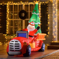 7.5ft Christmas Inflatable Santa Driving Fire Truck with Tree