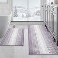 Bathroom Rugs and Mats Set 2 Piece Chenille Non Slip - Soft Absorbent