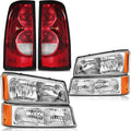 Headlights Tail Lights Assembly Combo Compatible with 2003-2007 Chevy