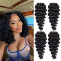 Deep Wave Human Hair 4 Bundles 12 in Virgin Unprocessed Hair