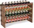 Domax Wine Rack Freestanding Floor 36 Bottle - Stackable Walnut