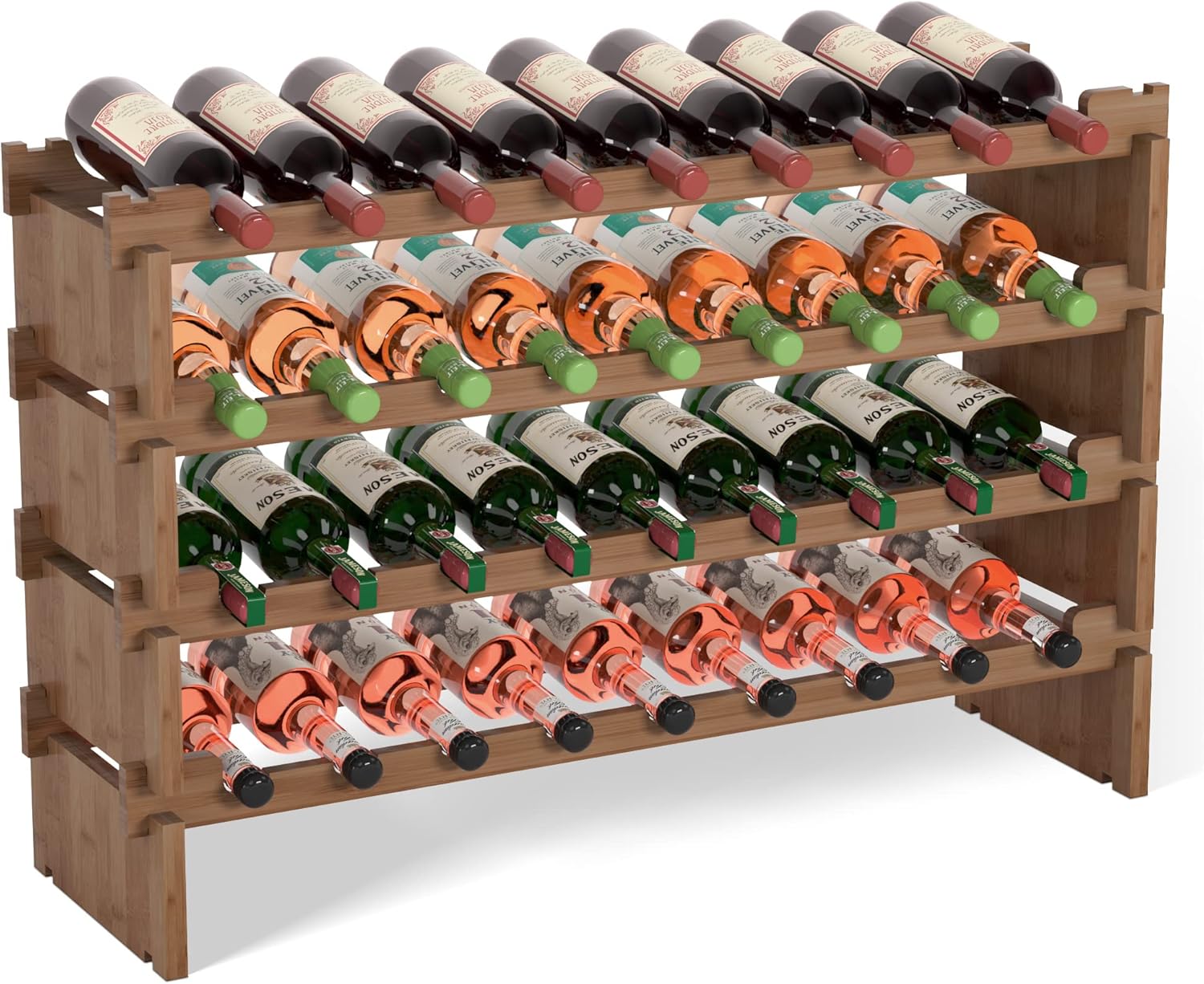 Domax Wine Rack Freestanding Floor - 36 Bottle Storage Holder