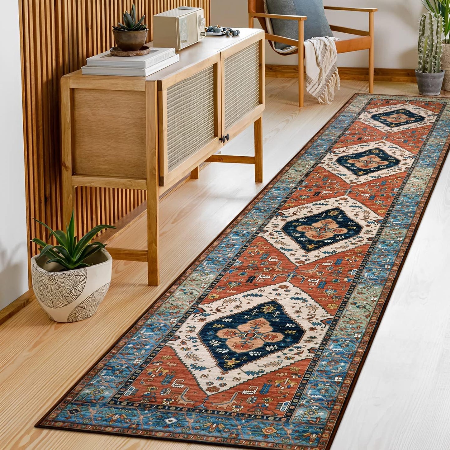 Lahome Boho Runner Rugs for Hallway - Non-Slip & Washable