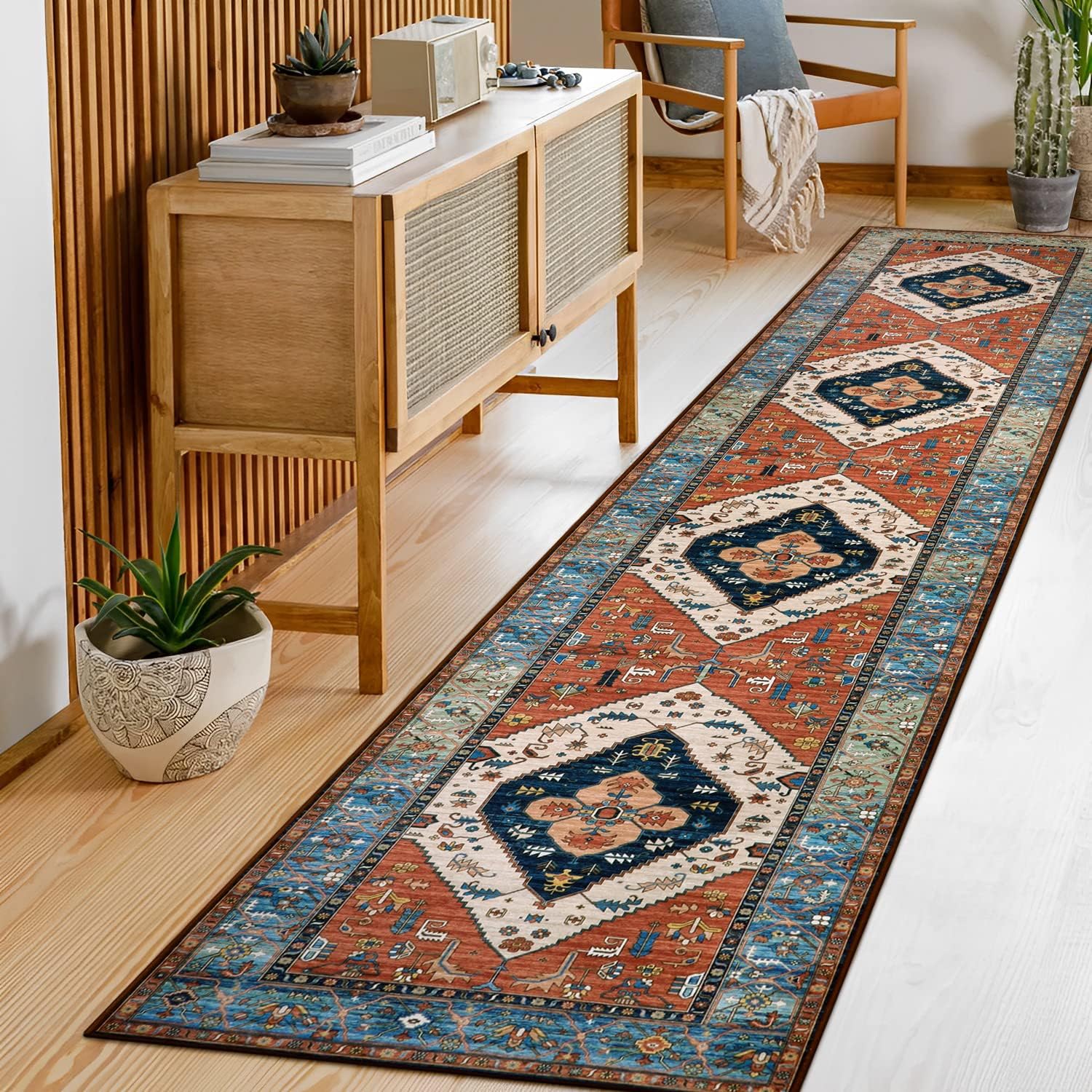 Lahome Boho Runner Rugs for Hallway - Non-Slip & Washable