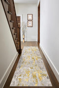 vivorug Runner Rug 2x10 Machine Washable Non-Slip Grey/Mustard