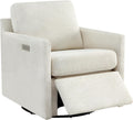 CHITA Swivel Accent Chair with Electric Footrests - Cream Comfort