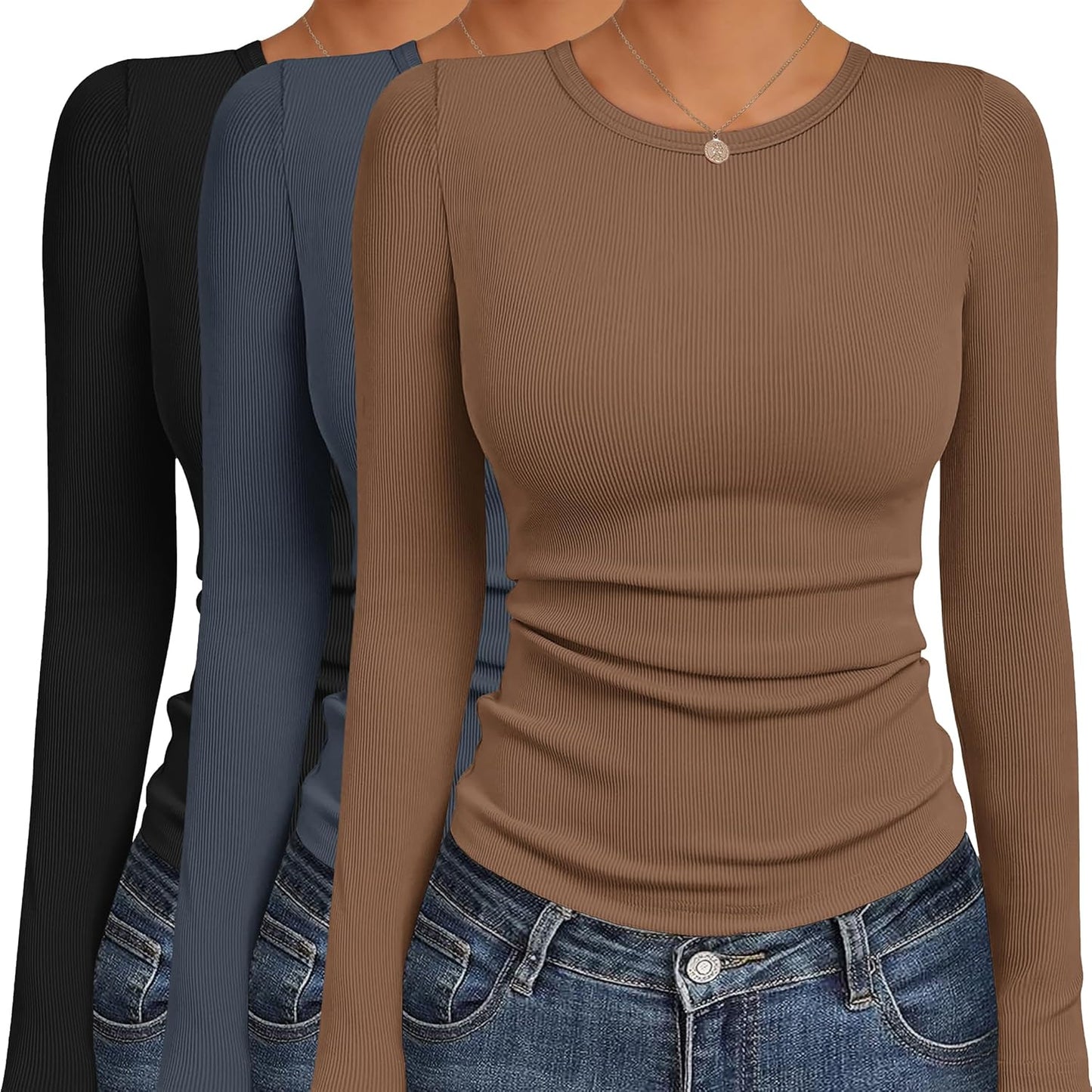 Ekouaer Women's Long Sleeve Shirts for Stylish Comfort and Fit