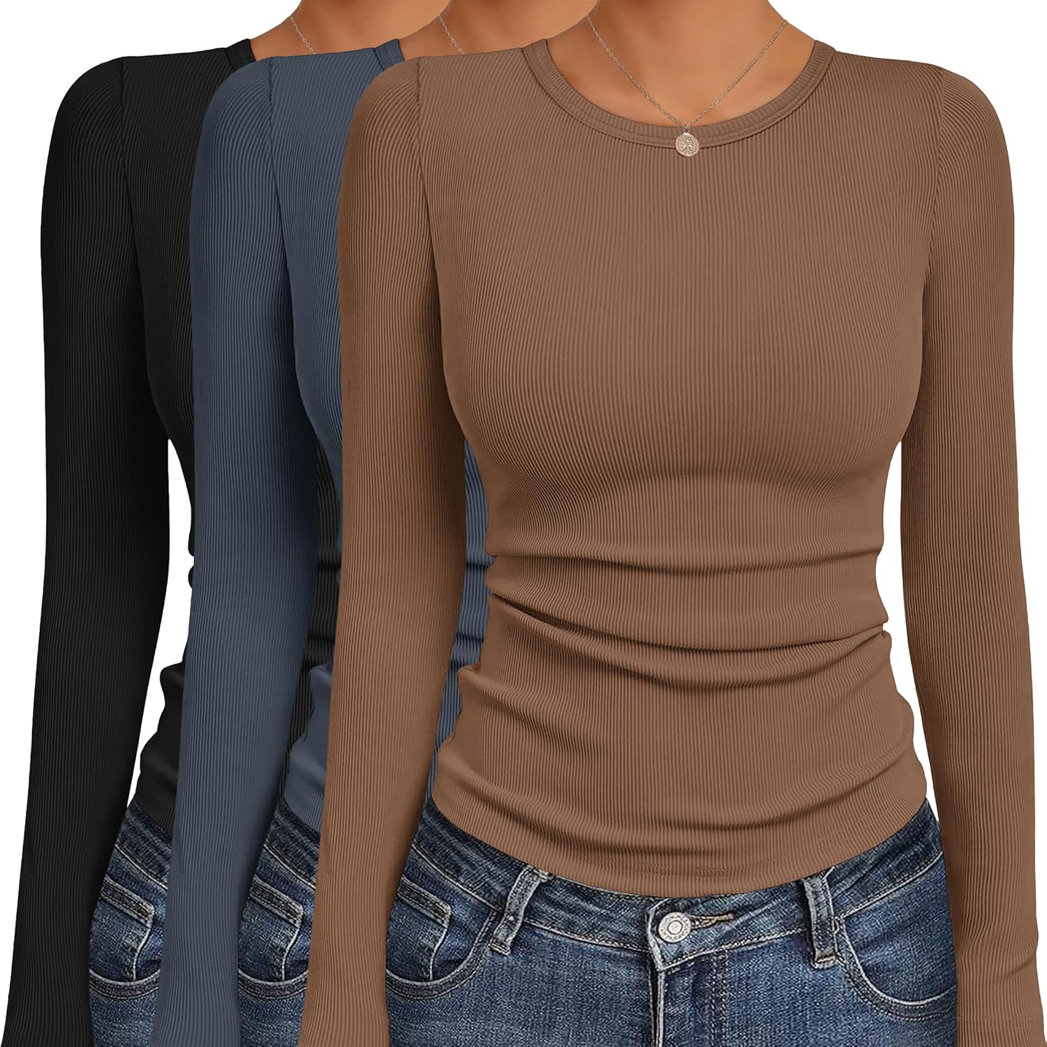 Ekouaer Women's Long Sleeve Shirts for Stylish Comfort and Fit
